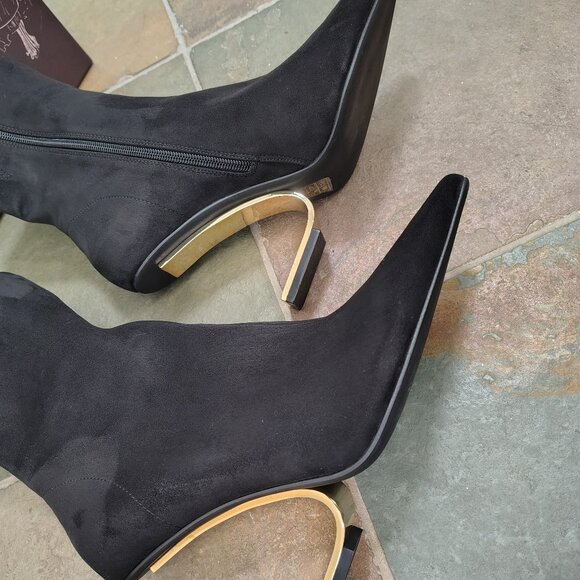 Jeffrey Campbell Stretch Bootie with gold heel - Picture 6 of 10